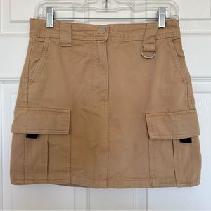 Khaki Cargo Miniskirt